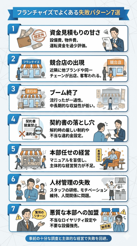 フランチャイズでよくある失敗パターン7選